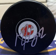 MACKENZIE WEEGAR AUTOGRAPHED AUTO SIGNED NHL HOCKEY PUCK CALGARY FLAMES
