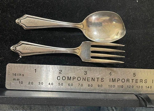 Vintage Towle .925 Sterling Silver Virginia Carvel Child Fork and Spoon