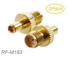 2-Pack TS9 Male Plug to SMA Female Jack Gold-Plated RF Adapter, RF-M183-2