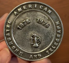 Vintage 1976 AT&T 100th Anniversary Telephone Telegraph Bell System Belt Buckle