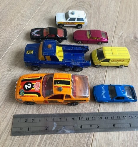 7x Corgi and Matchbox vintage cars and vans toys – USED