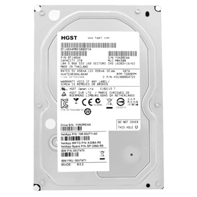 Festplatte NetApp HUA723030ALA640 3Tb 64Mb Cache 7,2K Sata III 108-00277+A0 