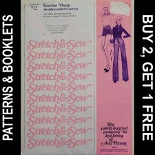 Vintage Stretch & Sew London Pants Pattern #712 Hip Sizes 32-44 UNCUT