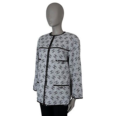 70680 auth CHANEL black grey cotton 2022 22S ALL-OVER LOGO 70680 auth CHANEL black grey cotton 2022 22S ALL-OVER LOGO