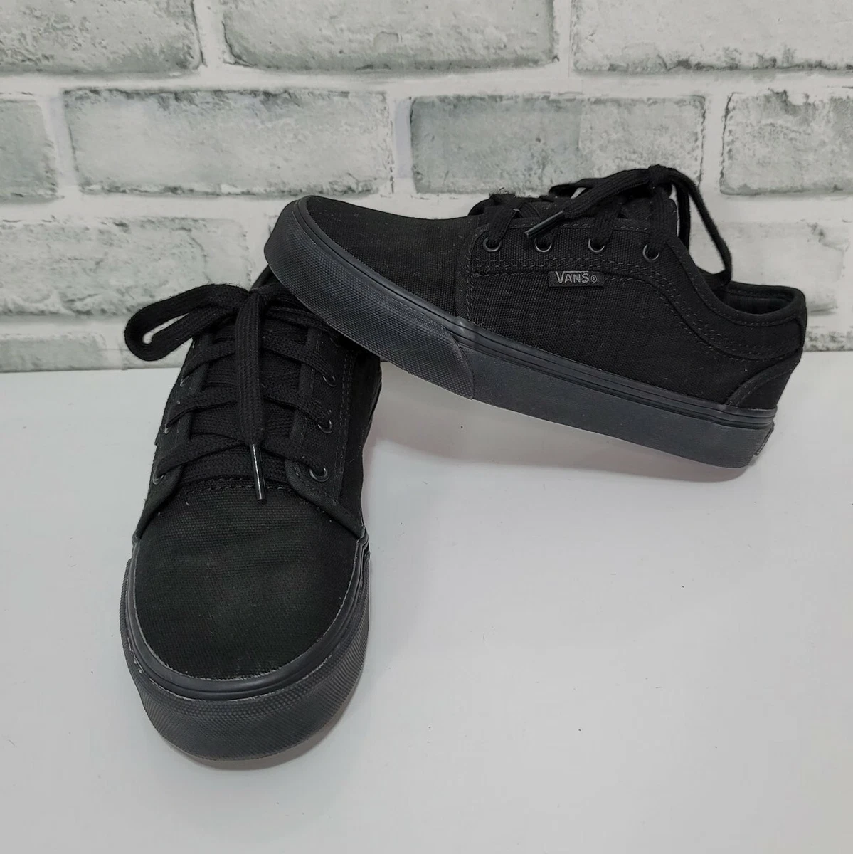 Vans Pro Era Kids Youth Size 2 Black On Black Lace Up Low Top