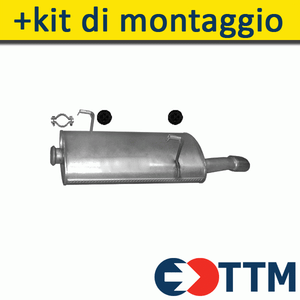 SILENZIATORE MARMITTA POSTERIORE PEUGEOT 206 CC 1.6 2.0