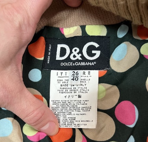 D&G Dolce & Gabbana Damen Braun Wolle Mantel Jacke Gr. 26/4 Camel LESEN - Bild 6 von 12