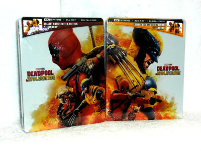 Deadpool & Wolverine both STEELBOOK (4K/Blu-ray, 2024, 4-Disc) Ryan Reynolds NEW