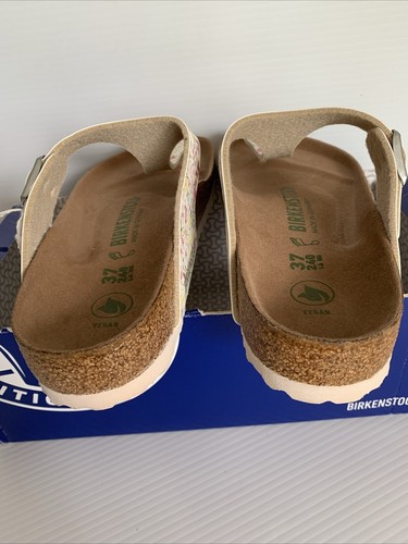 Sandalo perizoma BIRKENSTOCK Giza BS Birko Flor VEGANO US 6 ACQUERELLI FIORE BIANCO - Foto 8 di 24