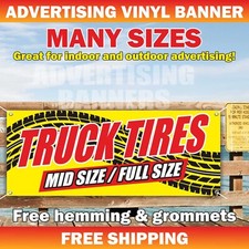 Truck Tires Advertising Banner Vinyl Mesh Sign New Used Repairs Auto Service Truck Tires Advertising Banner Vinyl Mesh Sign New Used Repairs Auto Service