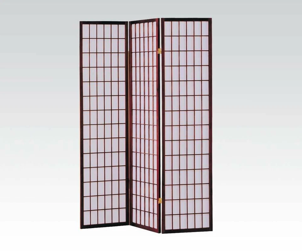 Clásico Cereza 3 Paneles Naomi Plegable Pantalla de Privacidad Marco de Madera Divisor de Habitación Foto 2 de 4