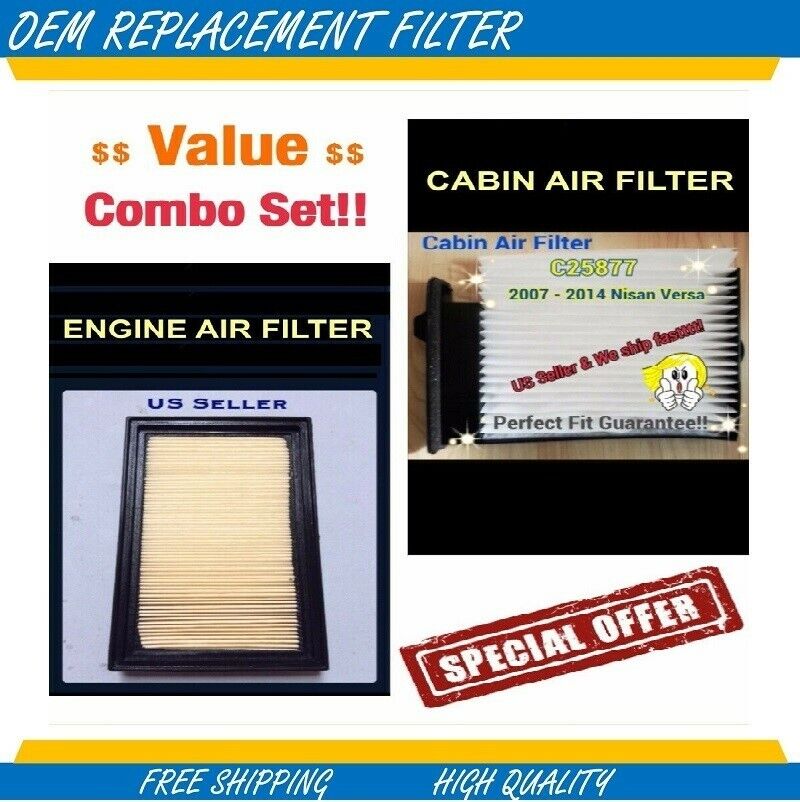 Combo set For Versa 07 08 09 10 11 12 Engine&Cabin Air Filter 5669 C25877