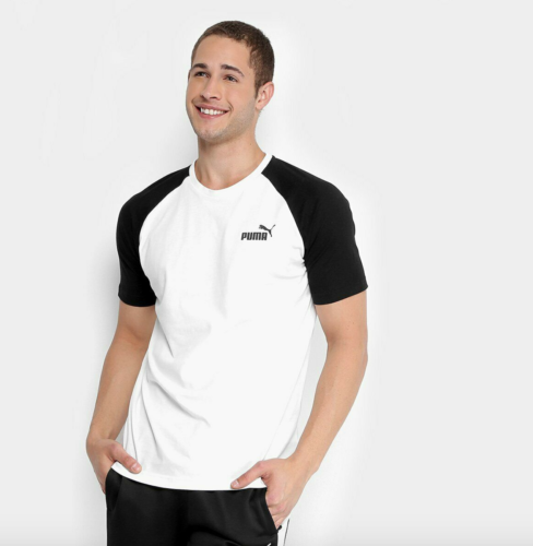 NEU MIT ETIKETT PUMA RAGLAN HERREN KURZARM T-SHIRT SCHWARZ WEISS GRÖSSE S M L XL - Bild 9 von 10