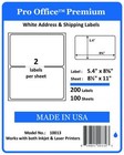 Pro Office Premium Self-Adhesive Blank Round Corner Shipping Labels FedEx 8.5x11