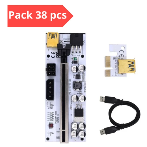 Lot de 38 Riser PCI-E Express VER010-X Mining Rig Minage