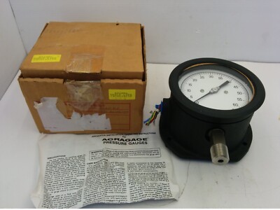 ACRAGAGE 0000421086 PRESSURE GAUGE, 0-60 PSI, 4'' FACE, 1/2'' NPT, NIB