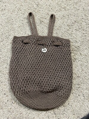 THE SAK Crochet Drawstring Bucket Backpack Slingback BOHO Bag Purse BRONZE F23 THE SAK Crochet Drawstring Bucket Backpack Slingback BOHO  main image 4