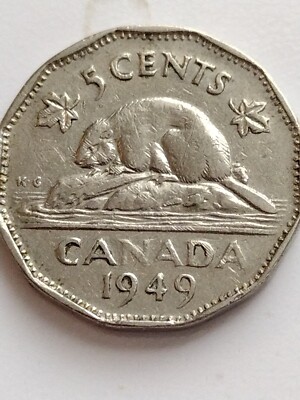016 Canada 5 Cents 1949 George VI Canadian Nickel Vintage