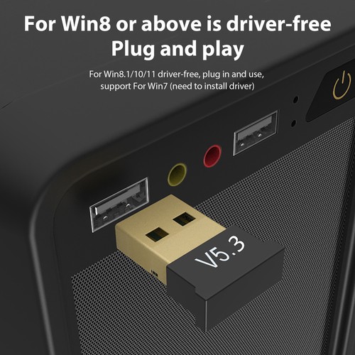 Wireless USB Bluetooth 5.3 Adapter Transmitter Receiver Audio Adapter PC Windows - Picture 9 of 12