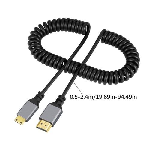 4K Coiled Cable Extension Flexible Spiral Cable Male to Male - Picture 8 of 19