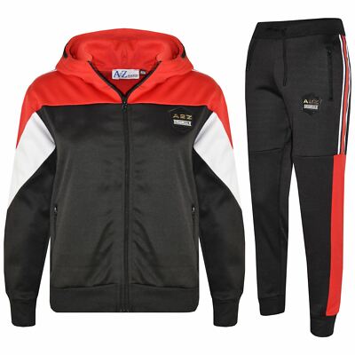 Kids Boys Girls Tracksuit Camouflage Panelled Hooded Top & Bottom Jogging Suits - Foto 7