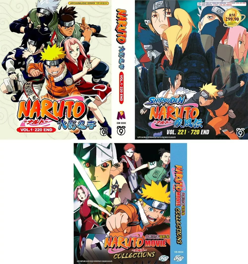 Anime DVD Naruto Season 1 & 2 (Episode 1 - 720 End) Complete English Dubbed