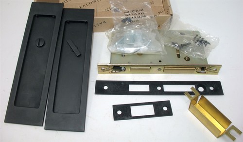 Baldwin 8632.040.05 Mortised Pocket Door Privacy Lock PD005 Trim Oiled