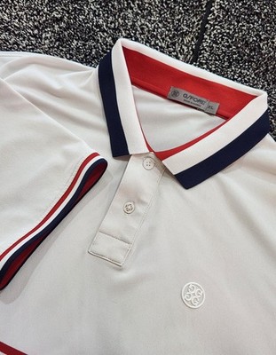 G/FORE Golf Performance Polo Mens Size XL Liberty Stripe Polo AW19 White