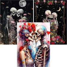 3 Pack Skull Diamond Art Kits for Adults-5D Diamond Painting Kits for Adults-Diy