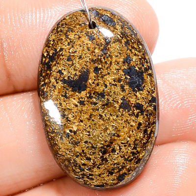 Natural Bronzite Oval Shape Cabochon Drilled Gemstone 33.5 Ct 27X17X5 mm A-31675