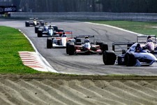 Gabriele Tarquini Fondmetal GR02 Ford leads Gerhard Berger McLaren- Old Photo