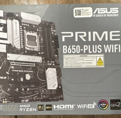 ASUS Prime B650-PLUS WIFI ATX Motherboard, AMD AM5, DDR5, WiFi 6E, PCIe 5.0