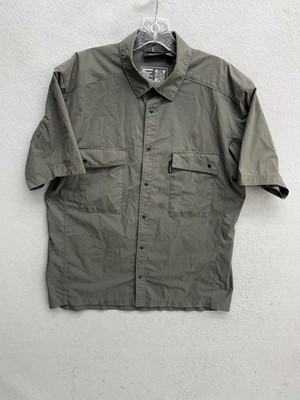 Truewerk Shirt Mens M Gray Cloud SS Short Sleeve Snap Technical Performance