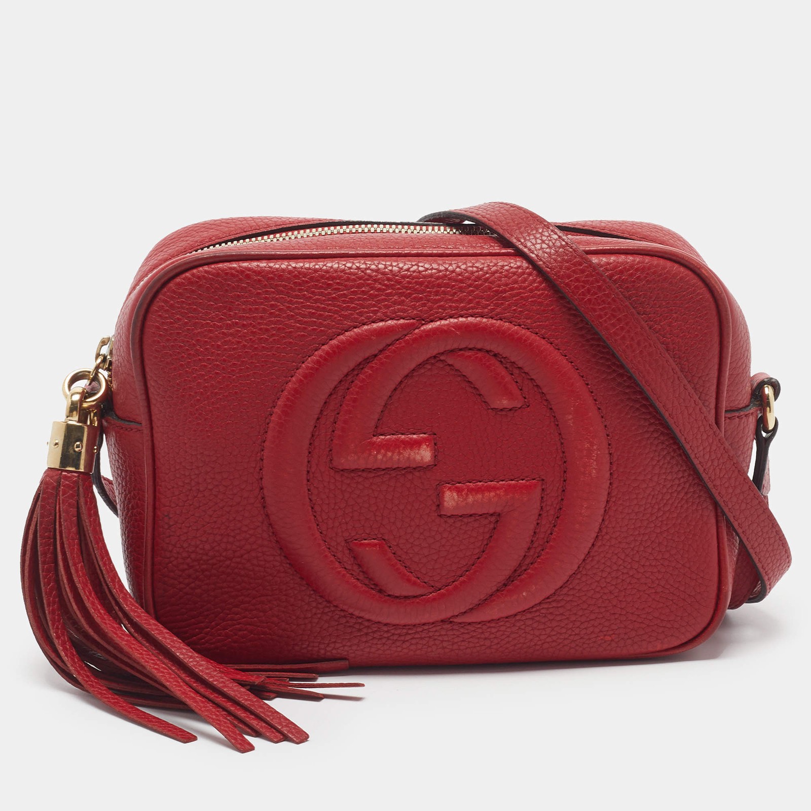 Gucci Soho Disco Red Leather Camera Crossbody Bag
