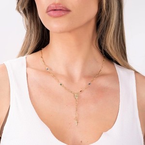 Authentic 18K Gold Plated Multicolor Virgin Mary Necklace - Made in Brazil