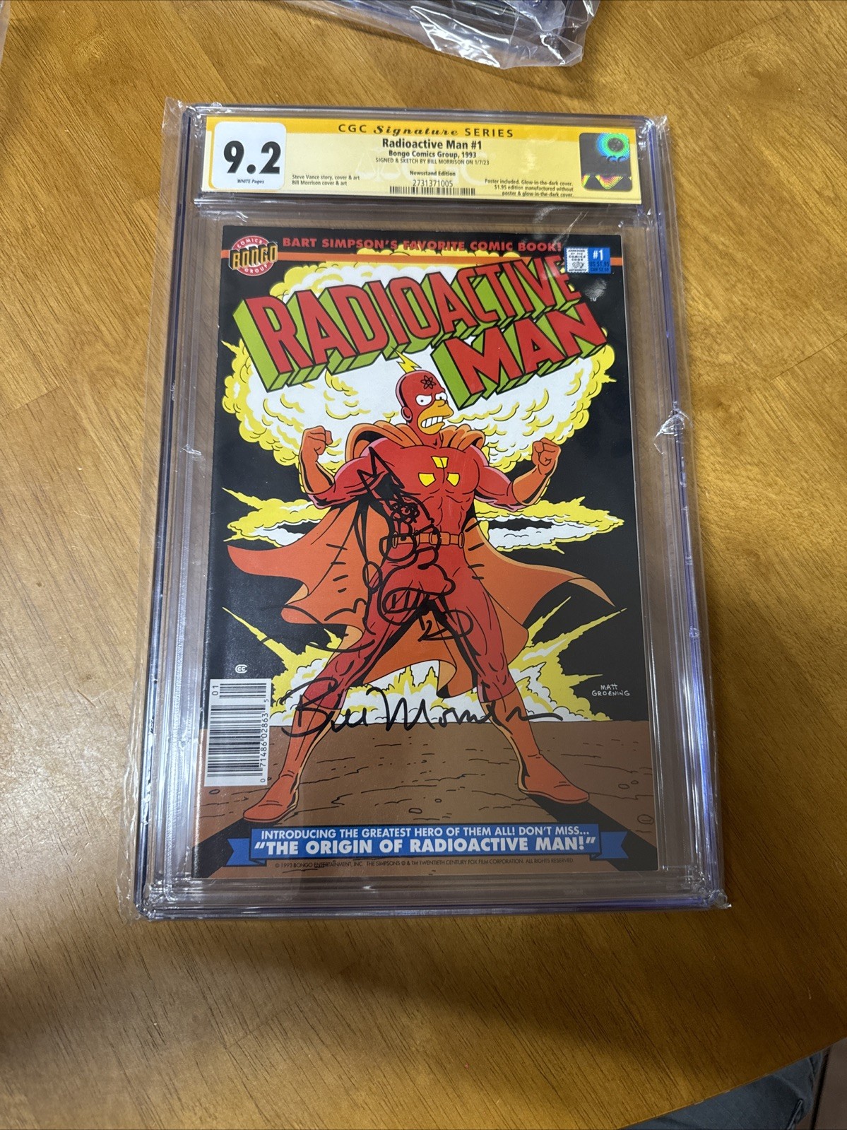 Radioactive Man Newsstand Bongo CGC Signature Series Bill