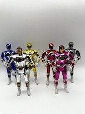 Vintage 1995 MMPR Power Rangers Movie Lot 6 Metallic Auto Morphin White Pink
