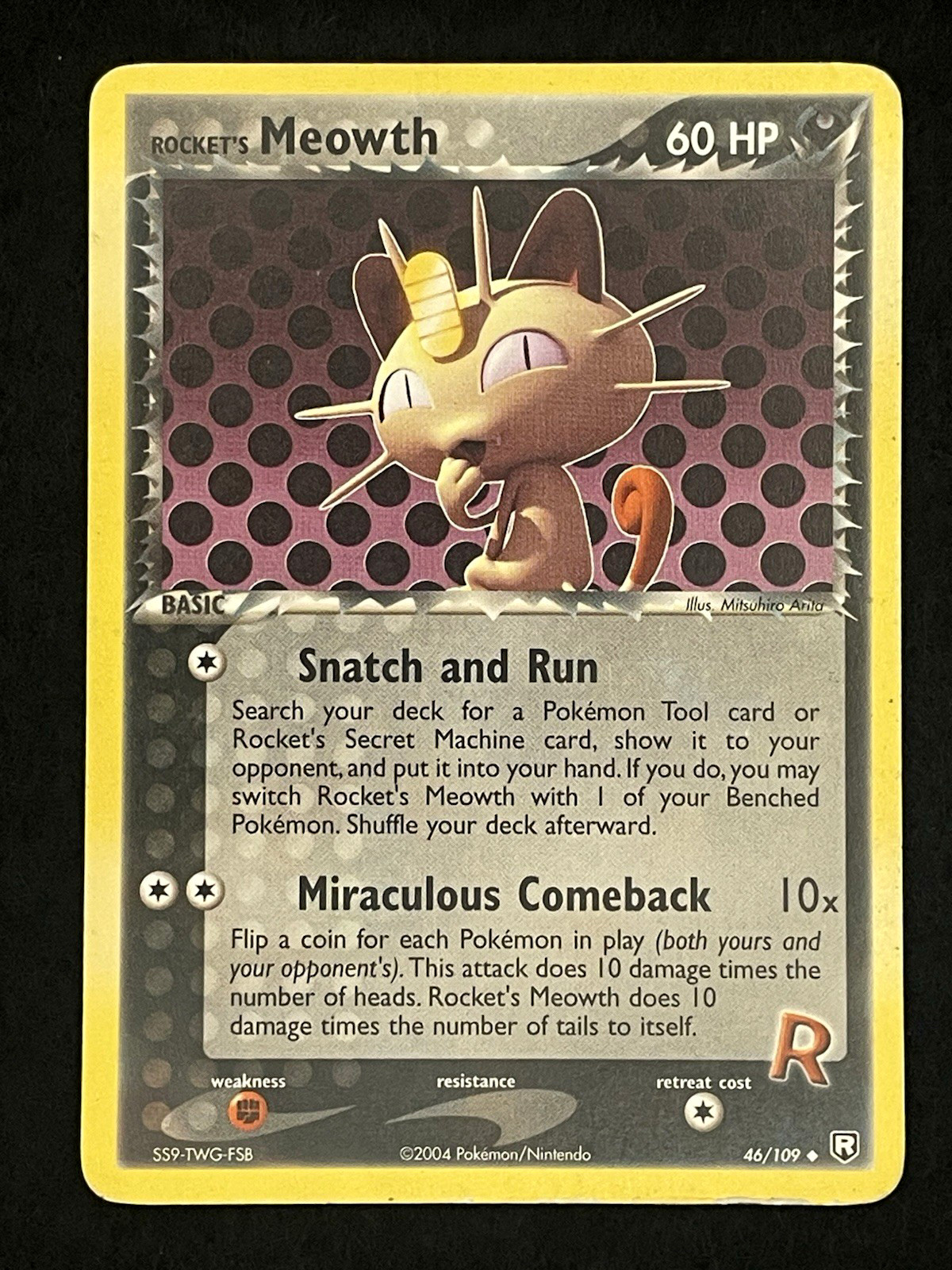 🔥 Pokémon TCG: 2004 Vintage Rocket’s Meowth 46/109 Team Rocket Returns EX 🔥