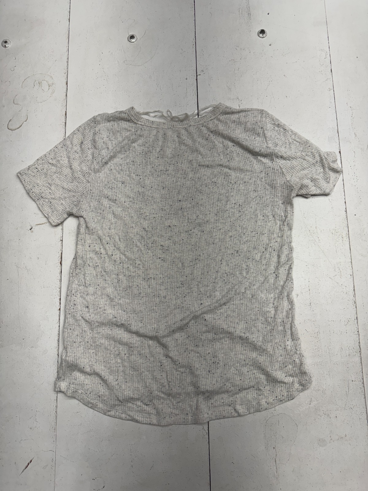 Staccato Solid White Ribbed Basic Short Sleeve T … - image 2