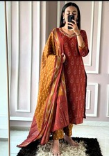 Pure Cotton Ethnic Kurta Pant Dupatta Set Indian Bollywood Ethnic Salwar Kameez