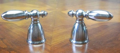 2 Delta Faucet H216 Victorian Metal Lever Handle Kit Chrome Pair