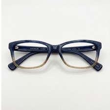Coach Blue Taupe Glitter Gradient Rectangle Eyeglasses Frames Office Siren Ombr 