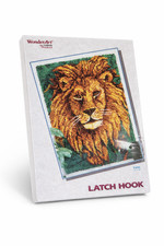 WonderArt 4481 Lion Latch Hook Rug Kit 34" x 50" Caron Vintage Craft Kit USA