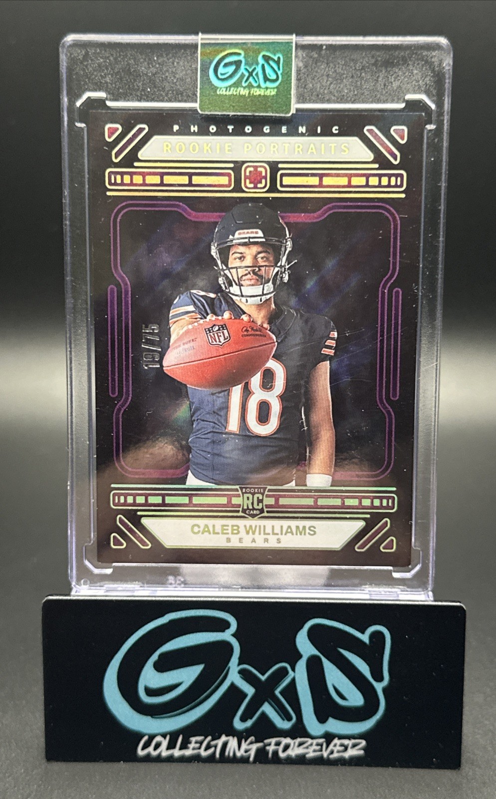 Caleb Williams 2024 Panini Photogenic #193 Purple Rookie Portraits /75 Rare RC