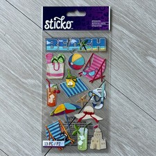 Beach Time Sticker Sheet Summer Vacation Scrapbooking Journaling