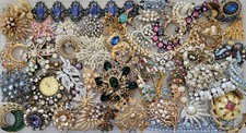 !!FOR REPAIR!! VINTAGE RHINESTONE JEWELRY LOT 3+ LBS MOST SIGNED !!HARVEST!!