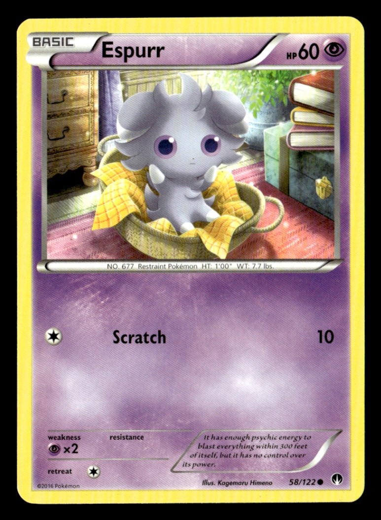 Espurr Common Normal XY - BREAKpoint 58/122 LP Pokémon TCG