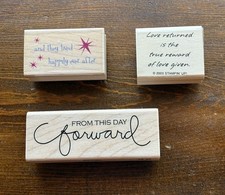 3 Wedding Themed Mounted Rubber Stamps for Cards and Crafts