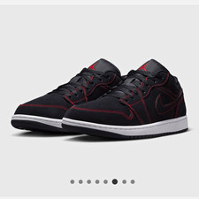 Jordan Air Jordan 1 Low GS Black/Red/White Leather Low Top US 4 553560-076