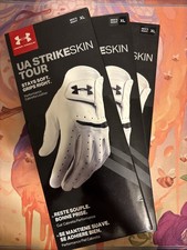 Under Armour Strike Skin Tour White Golf Glove Mens XL goes on RH for LH golfer